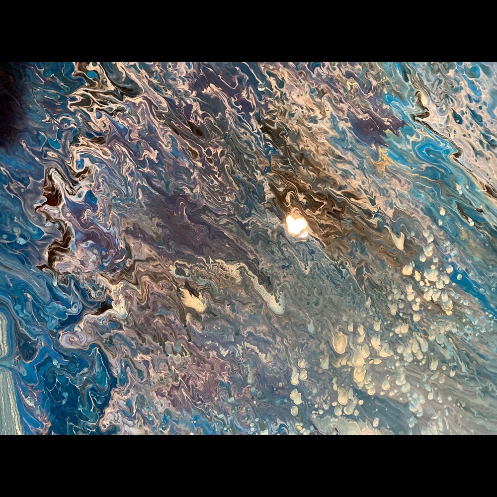 Small desk “ocean” resin finish